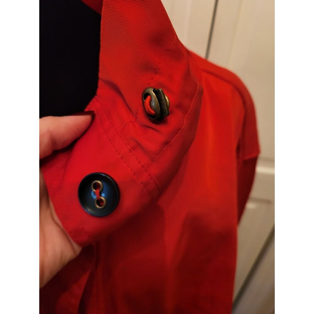 Ruby Rd Bright Coral Anorak Jacket 22 Drawstring Spring Lightweight Preppy - Picture 11 of 13